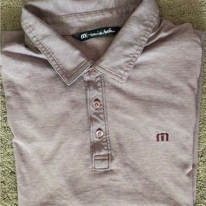 Light Red and White Men’s Short Sleeve Dress Shirt TravisMatthew Egret Classic